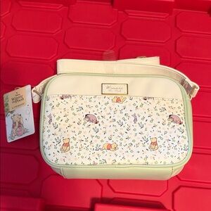 Cream & Light Green Pooh Crossbody Bag